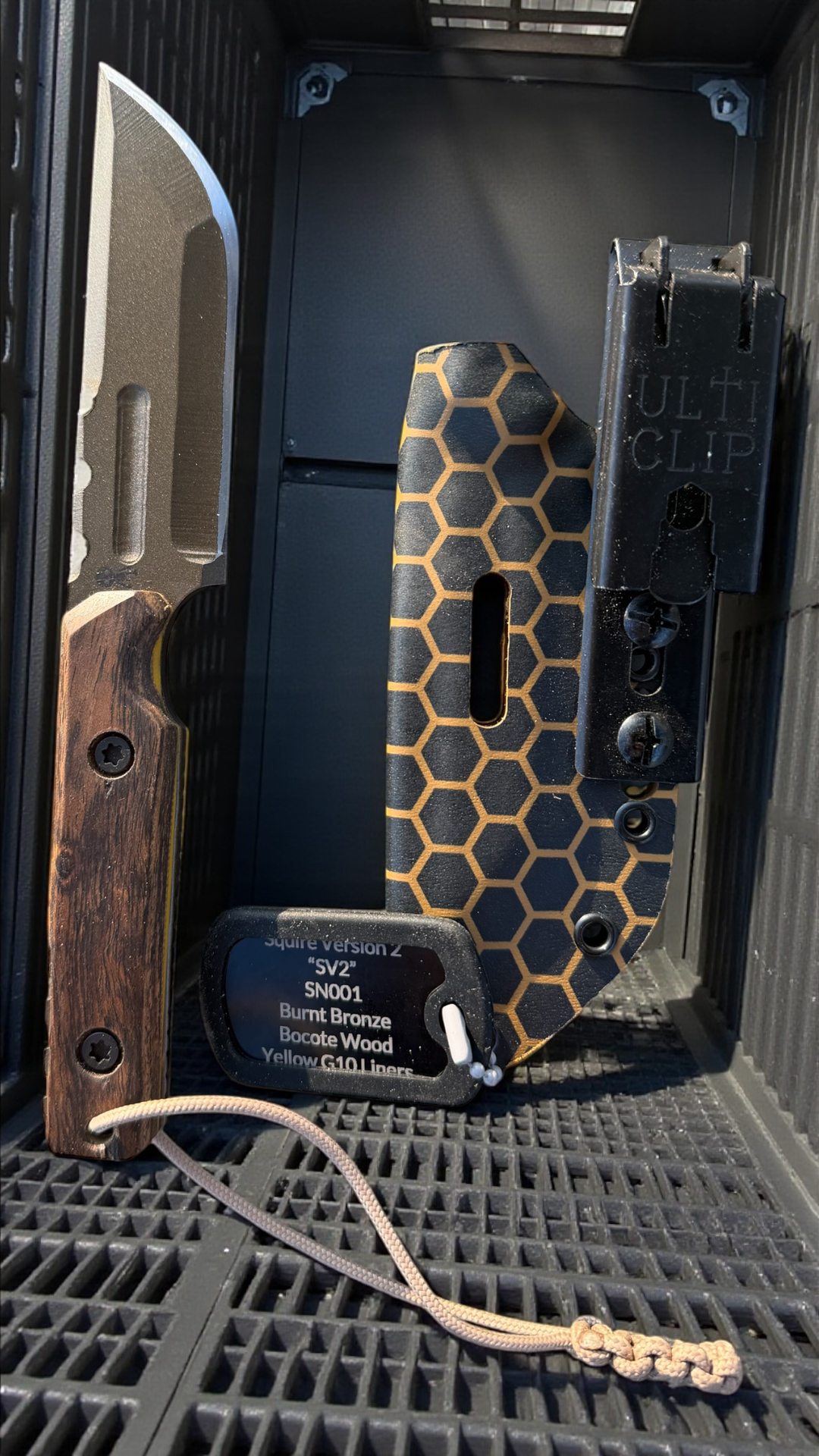 SMW Squire V2 Fixed Blade Knife, 7.5 inch 8670 High Carbon Steel, Hand Finished and Serialized – Made in USA