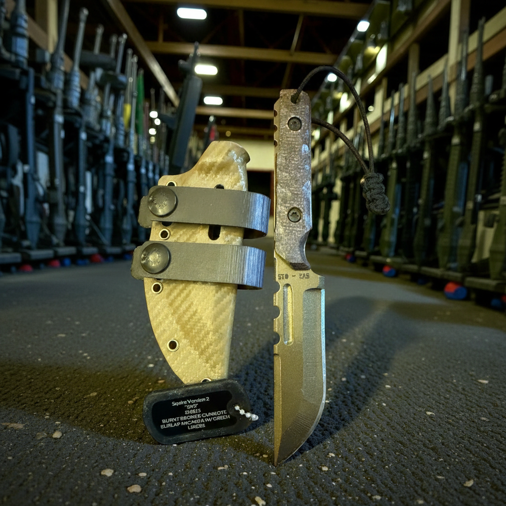 SMW Squire V2 Fixed Blade Knife, 7.5 inch 8670 High Carbon Steel, Hand Finished and Serialized – Made in USA