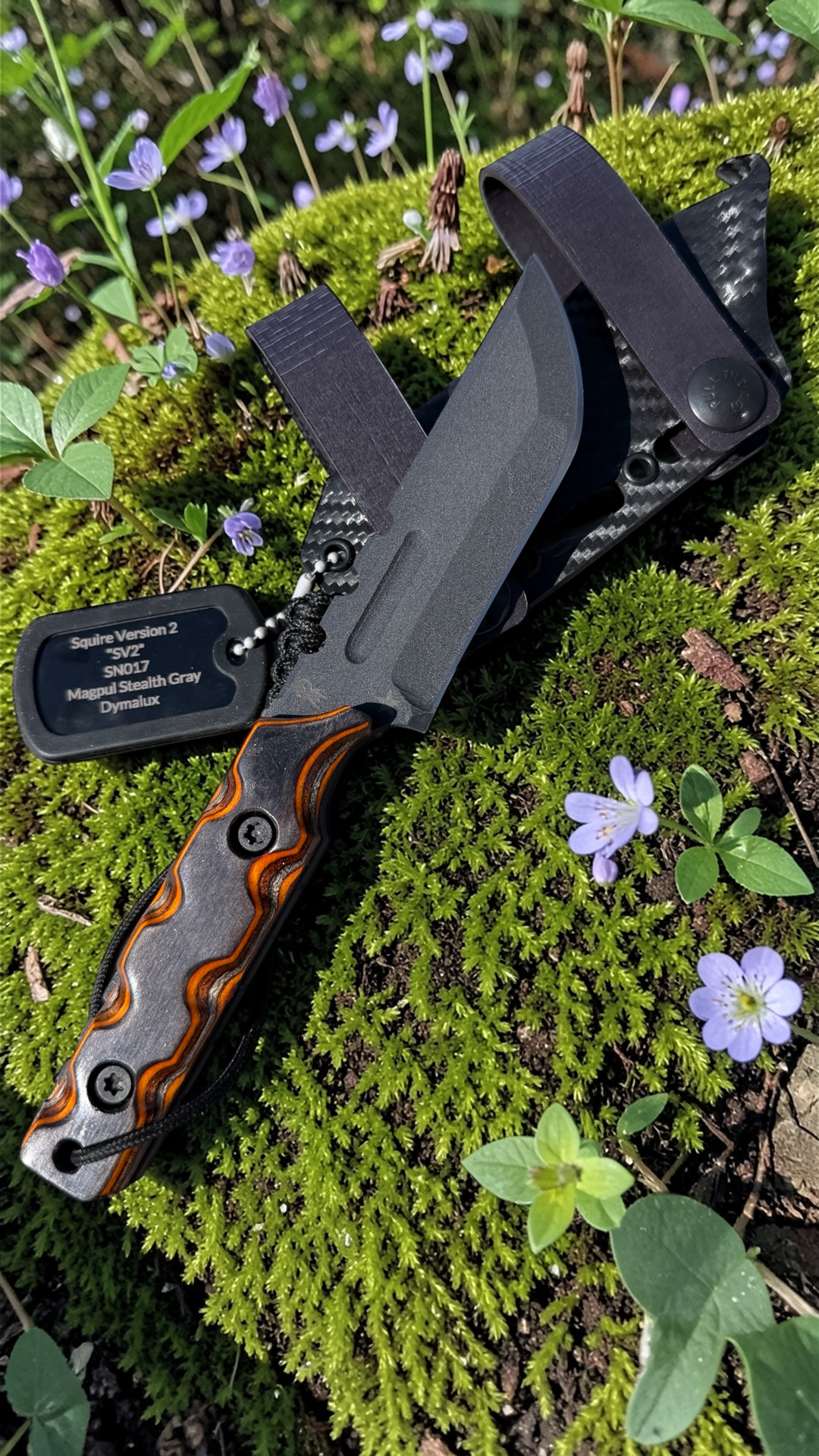 SMW Squire V2 Fixed Blade Knife, 7.5 inch 8670 High Carbon Steel, Hand Finished and Serialized – Made in USA