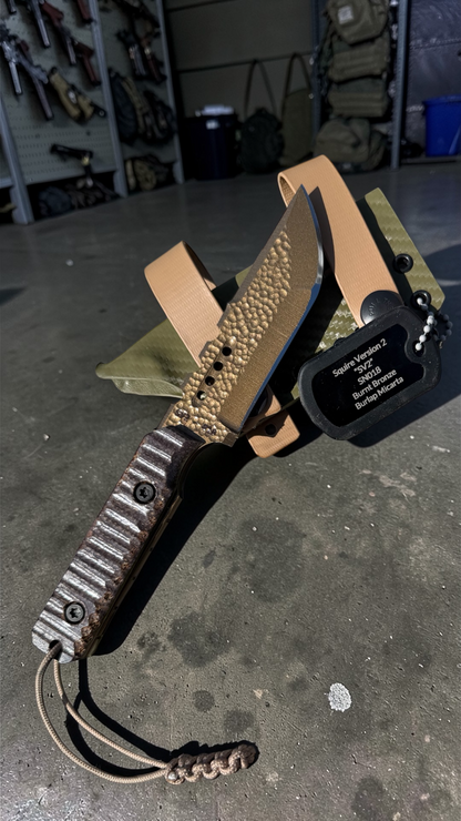 SMW Squire V2 Fixed Blade Knife, 7.5 inch 8670 High Carbon Steel, Hand Finished and Serialized – Made in USA
