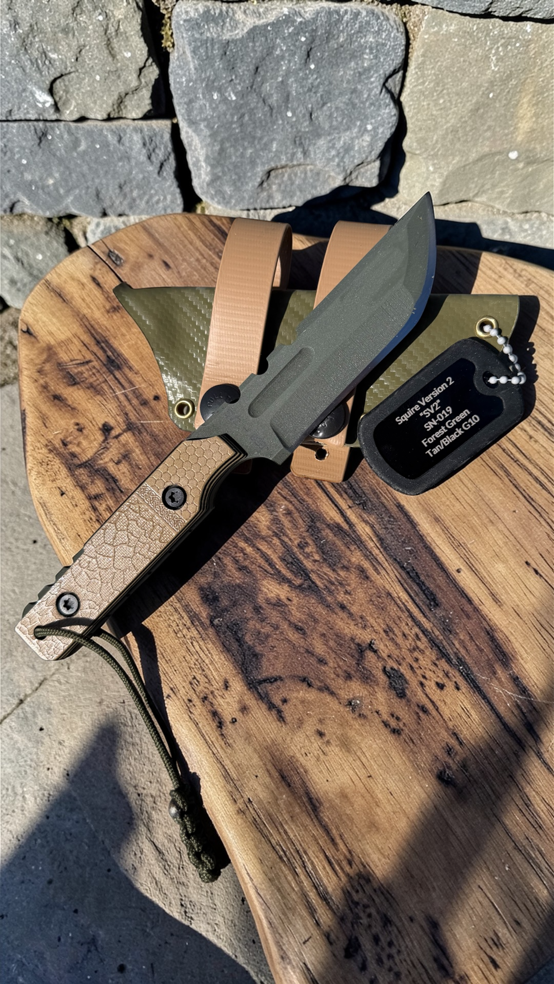 SMW Squire V2 Fixed Blade Knife, 7.5 inch 8670 High Carbon Steel, Hand Finished and Serialized – Made in USA