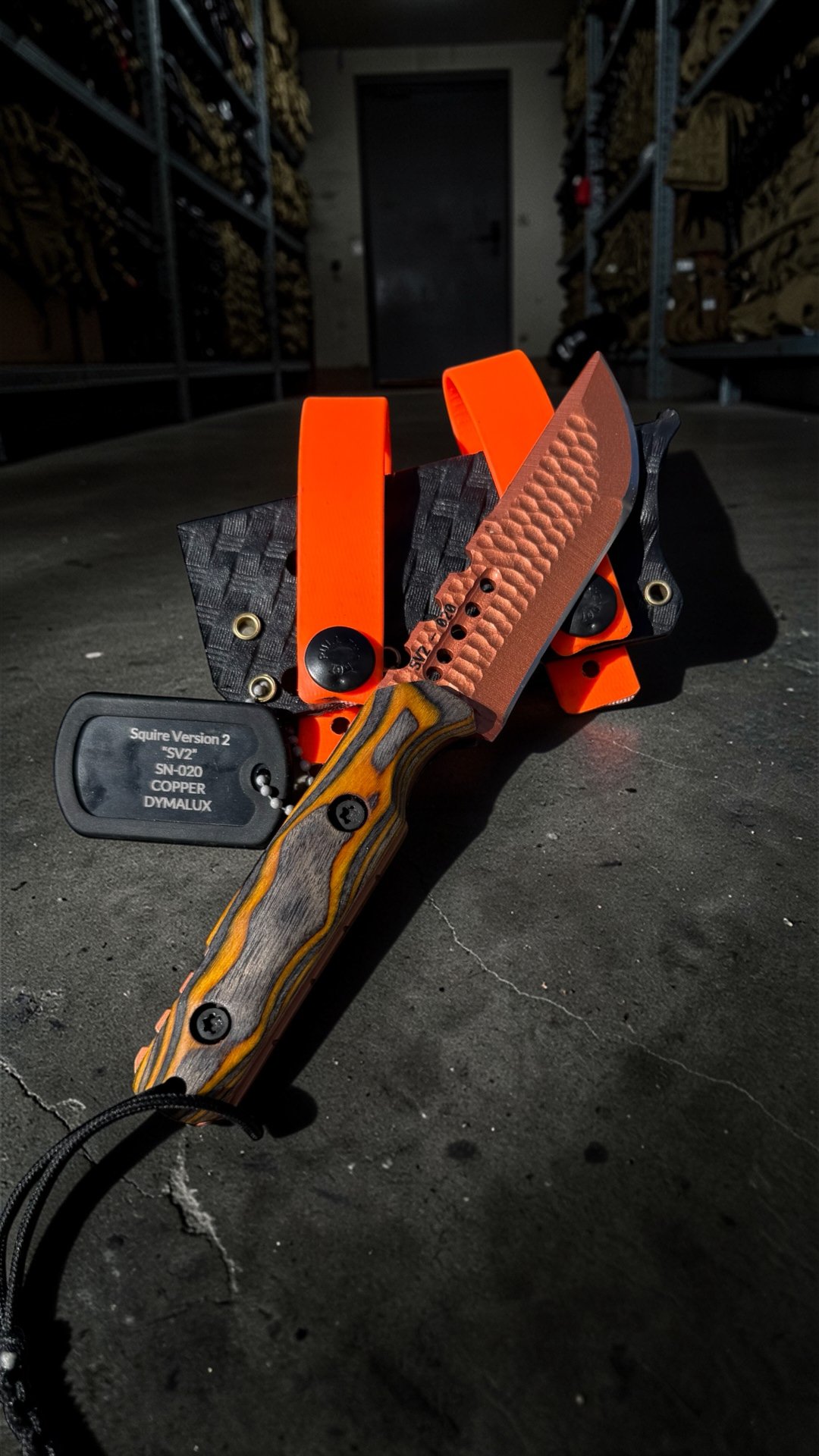 SMW Squire V2 Fixed Blade Knife, 7.5 inch 8670 High Carbon Steel, Hand Finished and Serialized – Made in USA