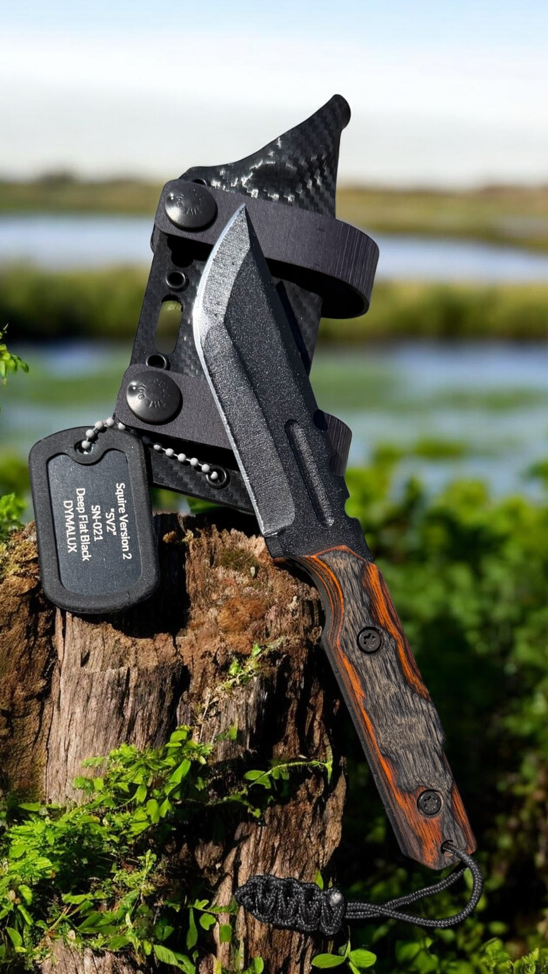 SMW Squire V2 Fixed Blade Knife, 7.5 inch 8670 High Carbon Steel, Hand Finished and Serialized – Made in USA