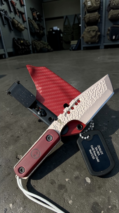 Severed Metal Works Zealot Fixed Blade – 2.5” Tanto Blade, 80CrV2 Steel, Micarta Scales – Made in USA