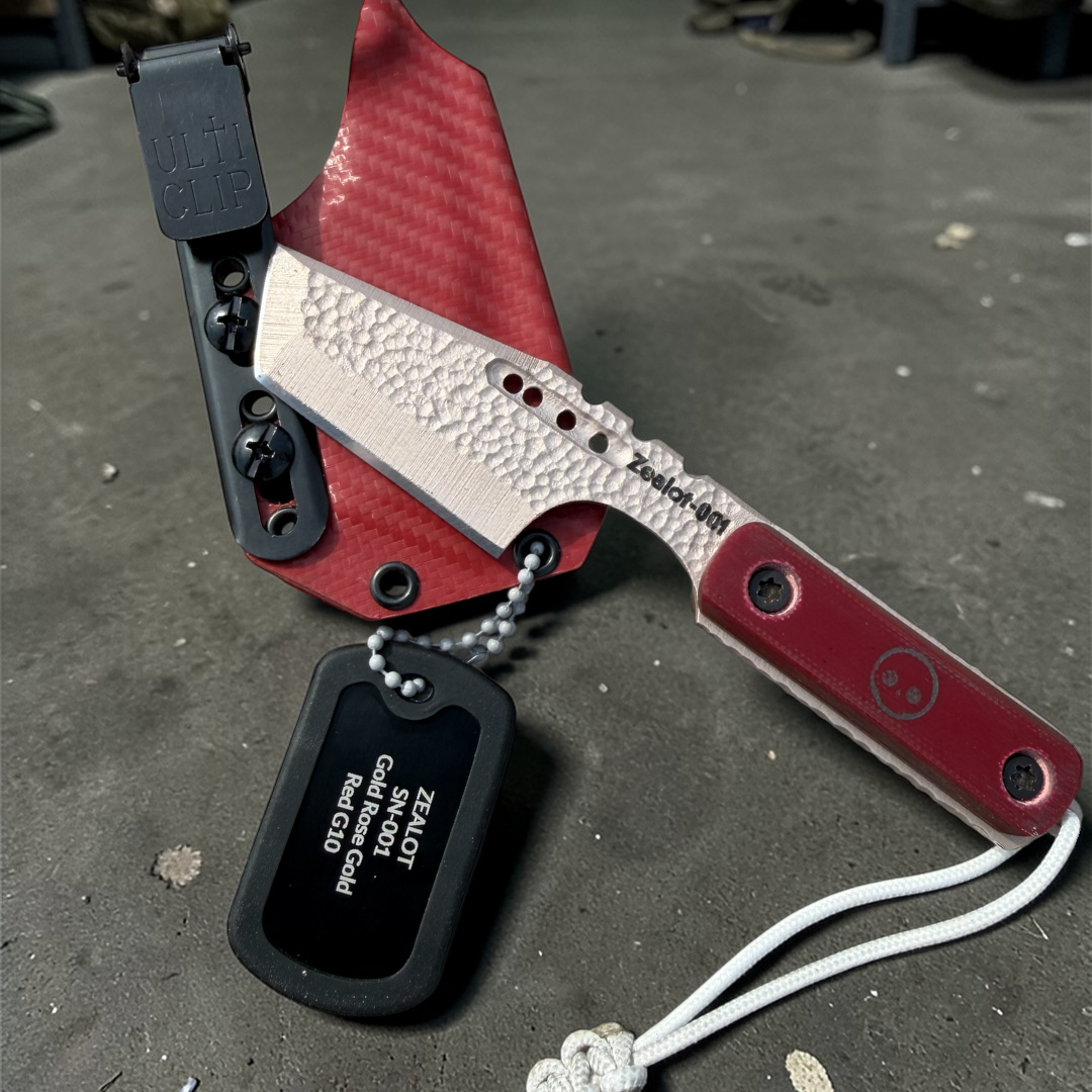 Severed Metal Works Zealot Fixed Blade – 2.5” Tanto Blade, 8670 Steel, Micarta Scales – Made in USA