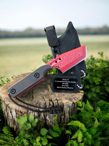 Severed Metal Works Zealot Fixed Blade – 2.5” Tanto Blade, 80CrV2 Steel, Micarta Scales – Made in USA