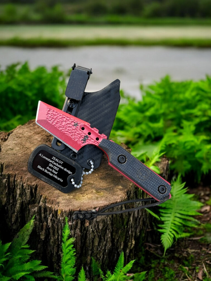 Severed Metal Works Zealot Fixed Blade – 2.5” Tanto Blade, 80CrV2 Steel, Micarta Scales – Made in USA