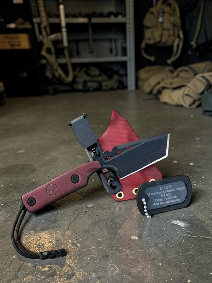 Severed Metal Works Zealot Fixed Blade – 2.5” Tanto Blade, 80CrV2 Steel, Micarta Scales – Made in USA