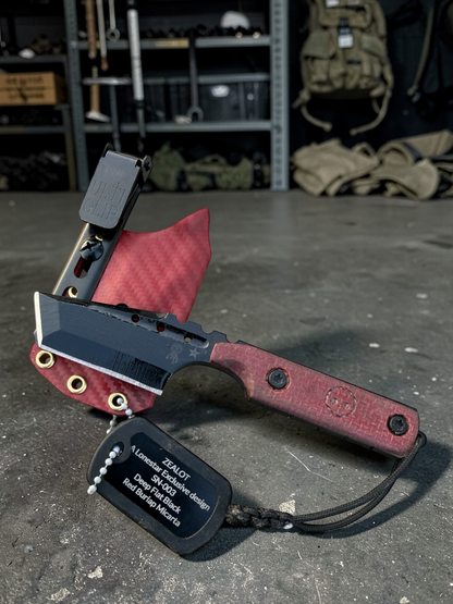 Severed Metal Works Zealot Fixed Blade – 2.5” Tanto Blade, 80CrV2 Steel, Micarta Scales – Made in USA