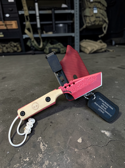 Severed Metal Works Zealot Fixed Blade – 2.5” Tanto Blade, 80CrV2 Steel, Micarta Scales – Made in USA