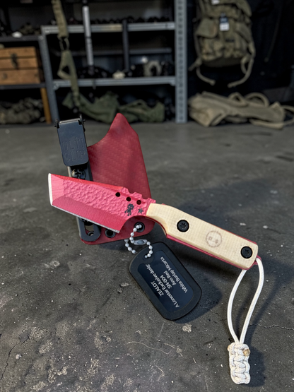 Severed Metal Works Zealot Fixed Blade – 2.5” Tanto Blade, 80CrV2 Steel, Micarta Scales – Made in USA