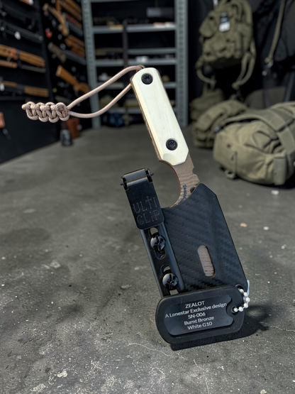 Severed Metal Works Zealot Fixed Blade – 2.5” Tanto Blade, 80CrV2 Steel, Micarta Scales – Made in USA