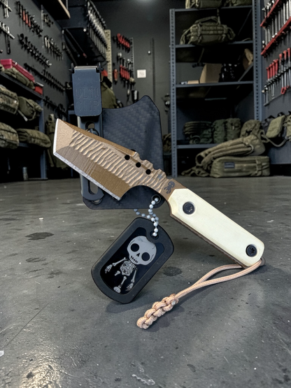 Severed Metal Works Zealot Fixed Blade – 2.5” Tanto Blade, 80CrV2 Steel, Micarta Scales – Made in USA