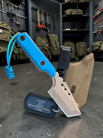 Severed Metal Works Zealot Fixed Blade – 2.5” Tanto Blade, 80CrV2 Steel, Micarta Scales – Made in USA
