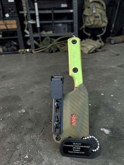 Severed Metal Works Zealot Fixed Blade – 2.5” Tanto Blade, 80CrV2 Steel, Micarta Scales – Made in USA