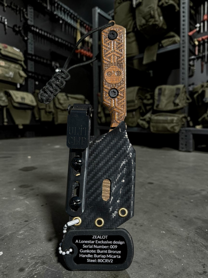 Severed Metal Works Zealot Fixed Blade – 2.5” Tanto Blade, 80CrV2 Steel, Micarta Scales – Made in USA