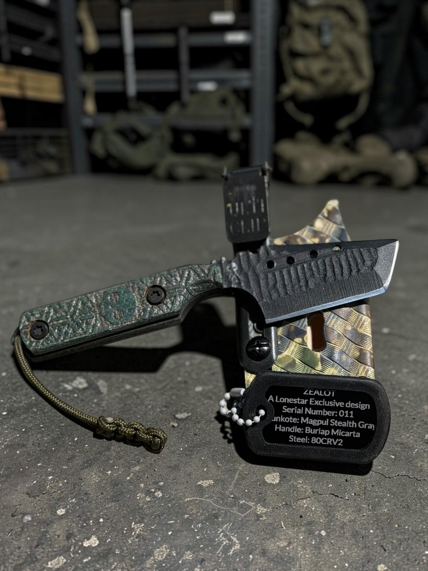 Severed Metal Works Zealot Fixed Blade – 2.5” Tanto Blade, 80CrV2 Steel, Micarta Scales – Made in USA