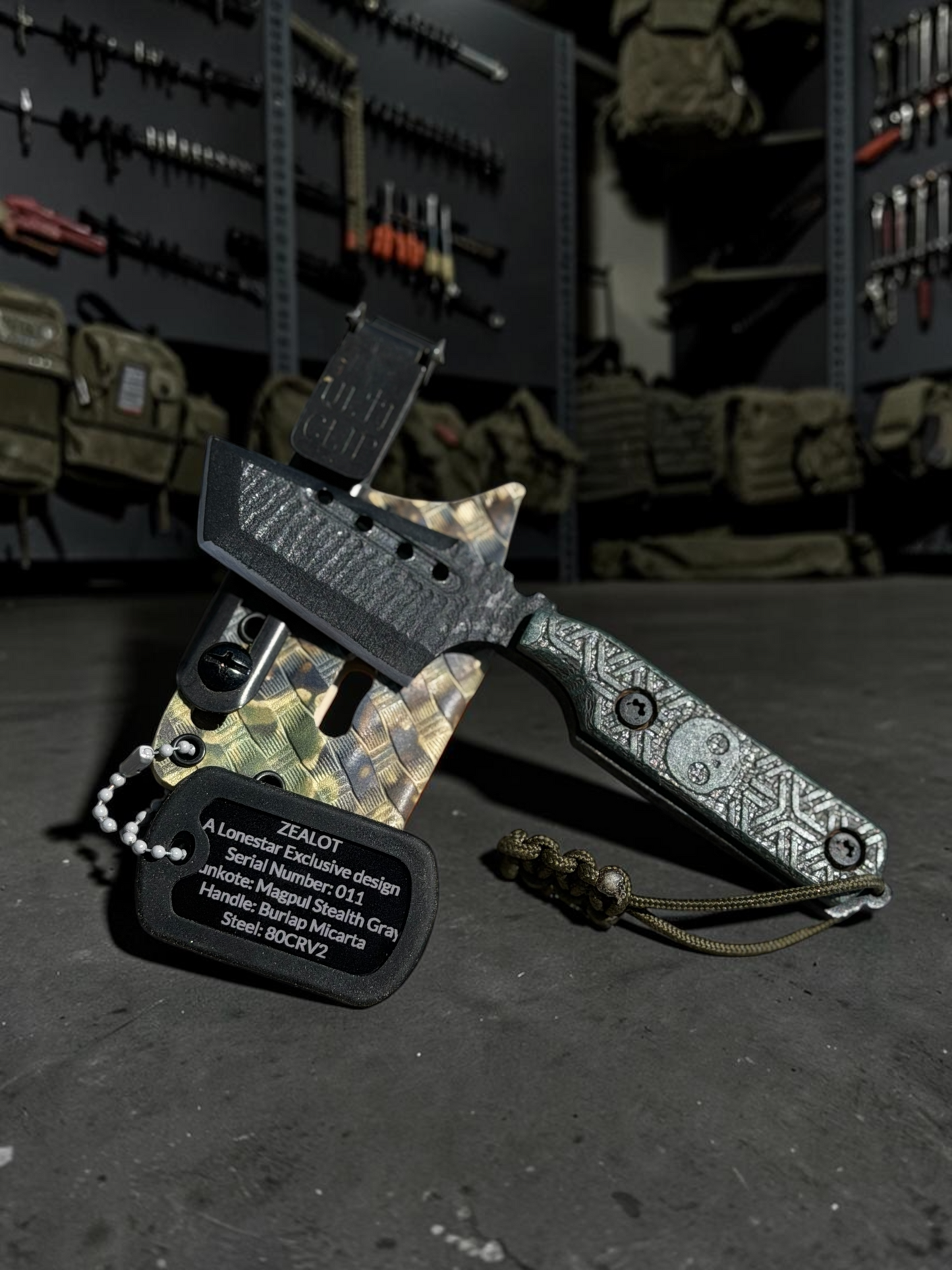 Severed Metal Works Zealot Fixed Blade – 2.5” Tanto Blade, 80CrV2 Steel, Micarta Scales – Made in USA