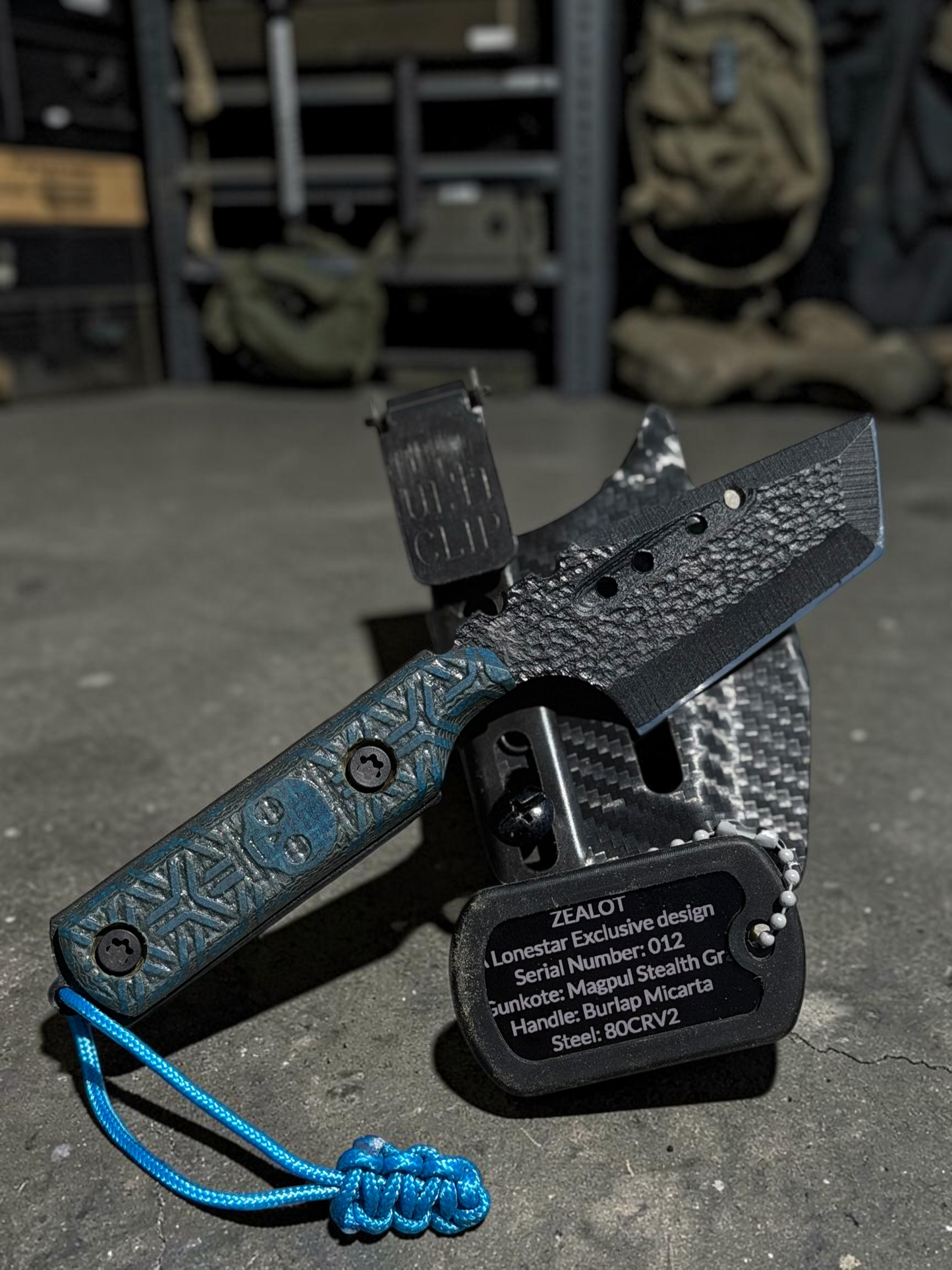 Severed Metal Works Zealot Fixed Blade – 2.5” Tanto Blade, 80CrV2 Steel, Micarta Scales – Made in USA