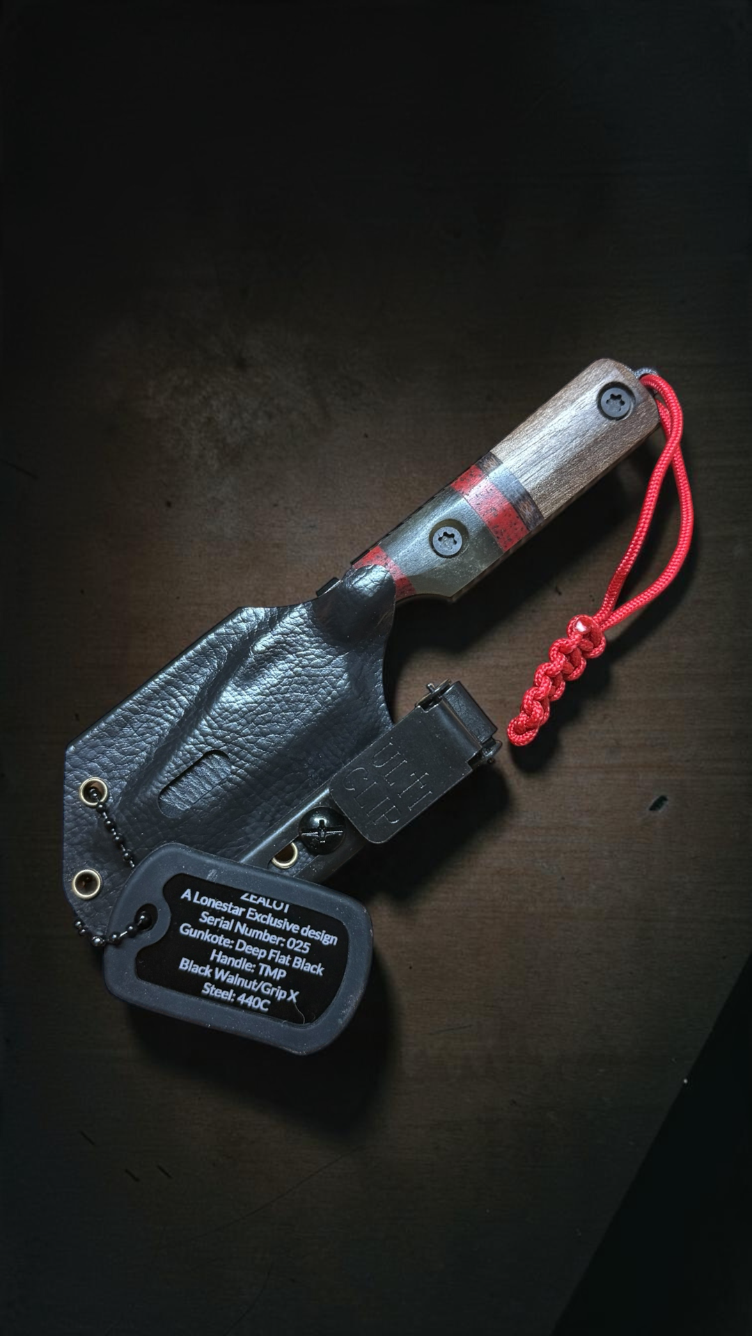 Severed Metal Works Zealot 2.5" Fixed Blade, 440C Stainless Tanto, Gunkote Finish, Kydex Sheath with UltiClip, Made in USA (SMW-ZEALOT-440C)