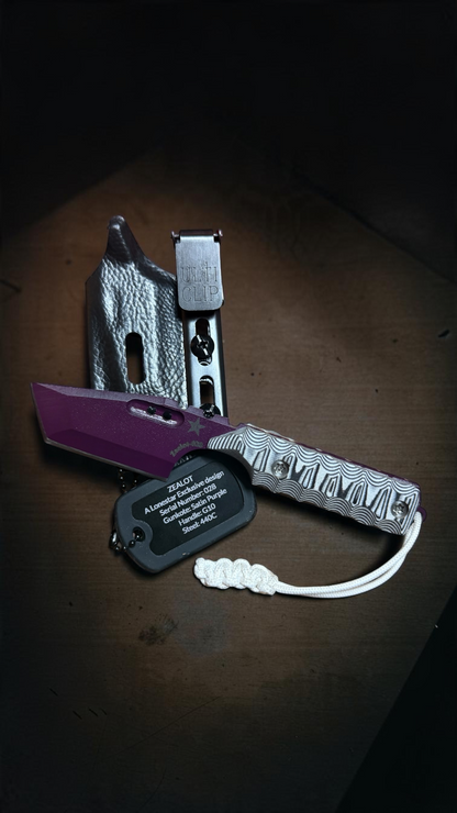 Severed Metal Works Zealot 2.5" Fixed Blade, 440C Stainless Tanto, Gunkote Finish, Kydex Sheath with UltiClip, Made in USA (SMW-ZEALOT-440C)