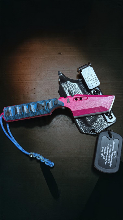 Severed Metal Works Zealot 2.5" Fixed Blade, 440C Stainless Tanto, Gunkote Finish, Kydex Sheath with UltiClip, Made in USA (SMW-ZEALOT-440C)