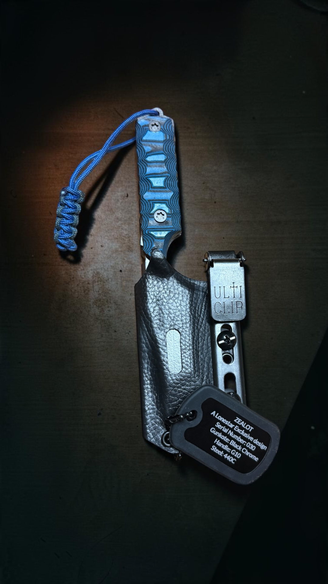 Severed Metal Works Zealot 2.5" Fixed Blade, 440C Stainless Tanto, Gunkote Finish, Kydex Sheath with UltiClip, Made in USA (SMW-ZEALOT-440C)