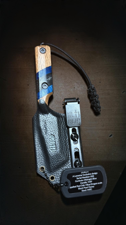 Severed Metal Works Zealot 2.5" Fixed Blade, 440C Stainless Tanto, Gunkote Finish, Kydex Sheath with UltiClip, Made in USA (SMW-ZEALOT-440C)