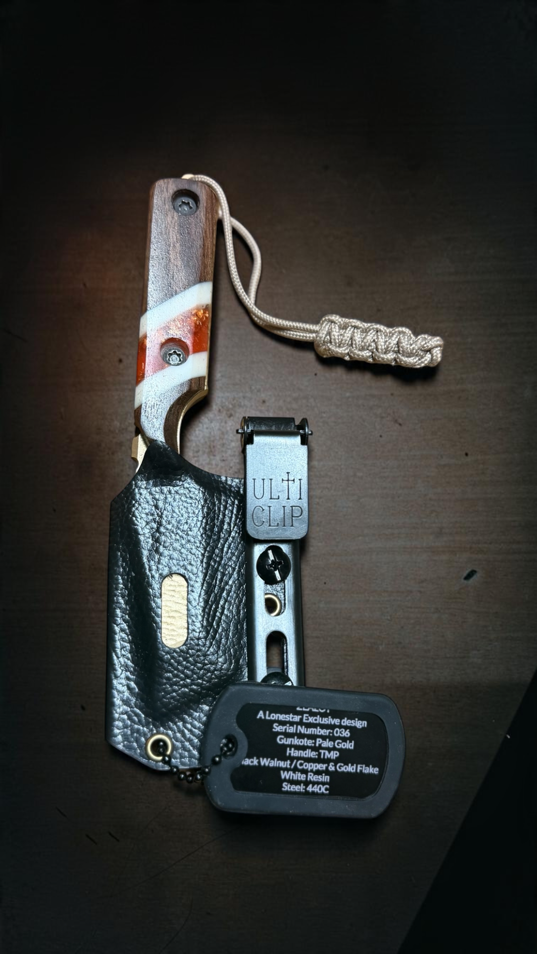 Severed Metal Works Zealot 2.5" Fixed Blade, 440C Stainless Tanto, Gunkote Finish, Kydex Sheath with UltiClip, Made in USA (SMW-ZEALOT-440C)