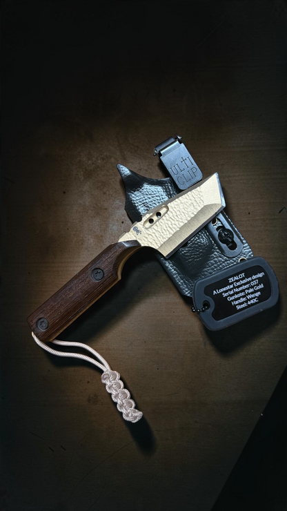 Severed Metal Works Zealot 2.5" Fixed Blade, 440C Stainless Tanto, Gunkote Finish, Kydex Sheath with UltiClip, Made in USA (SMW-ZEALOT-440C)