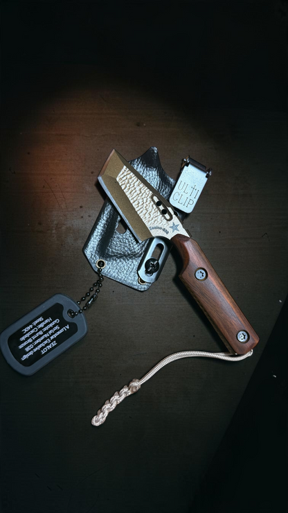 Severed Metal Works Zealot 2.5" Fixed Blade, 440C Stainless Tanto, Gunkote Finish, Kydex Sheath with UltiClip, Made in USA (SMW-ZEALOT-440C)