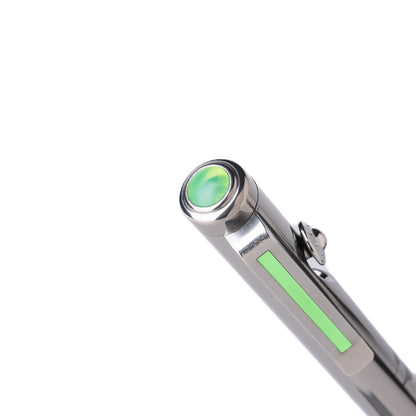 Tactile Turn Roswell Bolt Action Pen - Polished Titanium, UFO Bolt & Green Acrylic Inlay - Seasonal Release - Made in USA