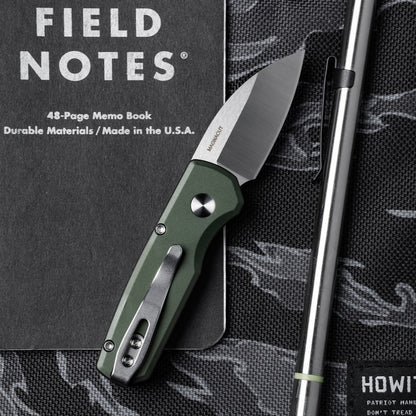 Pro-Tech Runt 5 Green Limited Edition, 2" Satin MagnaCut Wharncliffe Auto, Pearl Button, Made in USA (R5300-LTD Green)