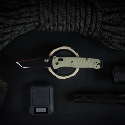 Benchmade Bailout 3.38" Tanto AXIS Lock – Ranger Green Grivory, CPM-S30V Black Cerakote – Made in USA (537BK-06)