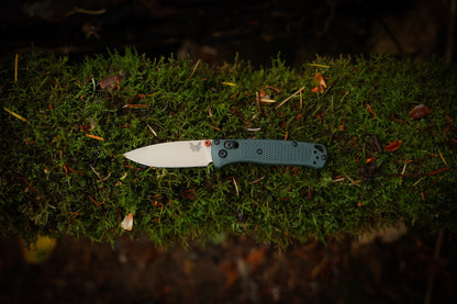 Benchmade Bugout Knife – Taiga Green Grivory Handle, McMillan Tan ELMAX Blade, AXIS Lock – Made in USA (535TN-2601)