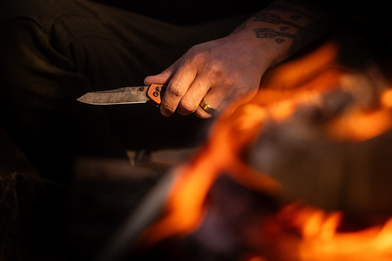 Benchmade Osborne, Burnt Copper Aluminum Handle, Black MagnaCut Blade, 3.4″, Made in USA (940BK-03)