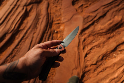 Benchmade Crooked River 4" Folding Knife – Burnt Copper and Black Canvas Micarta, MagnaCut DLC Battlewash – Made in USA (15080BK-04)