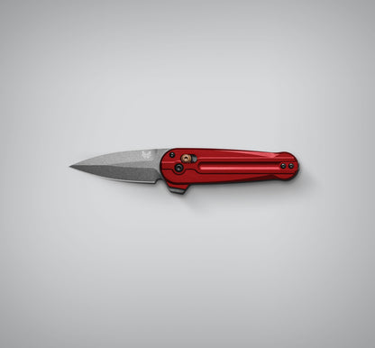 Benchmade Lowden Phoenix Red Aluminum, 2.8 inch M390 Spear Point Blade, Made in USA (491GY-01)