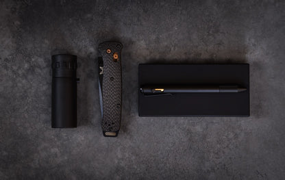 Benchmade Bailout 3.38" AXIS Lock – Carbon Fiber, CPM-S90V Black Cerakote Tanto, Dark Copper – Made in USA (537BK-10)