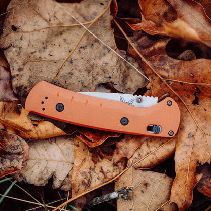 Benchmade SlipRidge 3.5" Folding Knife - MagnaCut Modified Clip Point, Rust Orange G10, AXIS Lock - Made in USA (15090-01)