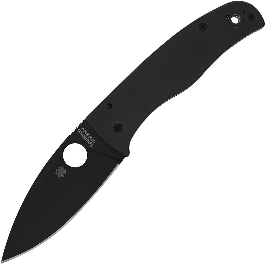 Spyderco Bodacious 3.6" Compression Lock – Black G10, CPM S30V Black DLC – Made in USA (SC263GPBK)