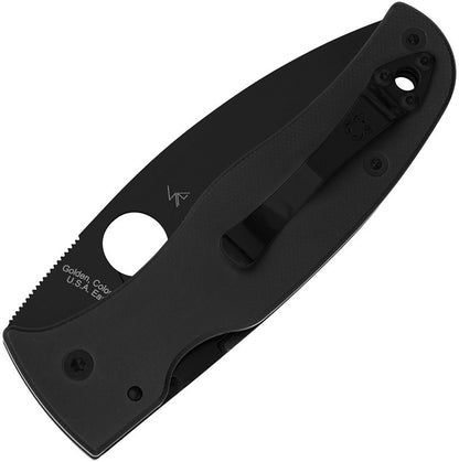 Spyderco Bodacious 3.6" Compression Lock – Black G10, CPM S30V Black DLC – Made in USA (SC263GPBK)