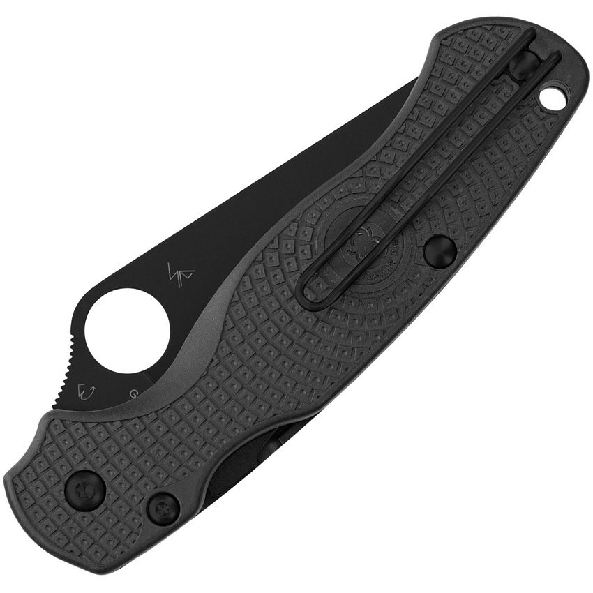 Spyderco Para Military 2 Lightweight 3.47" – Black FRN, CTS BD1N Black DLC, Compression Lock – Made in USA (SC81PBBK2)