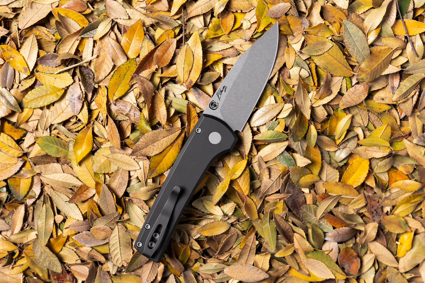 Pro-Tech Scapegoat Compact Automatic Knife – Black Aluminum Handle, Stonewash MagnaMax Blade – Made in USA (RCS1101)