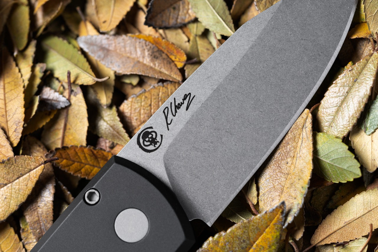 Pro-Tech Scapegoat Compact Automatic Knife – Black Aluminum Handle