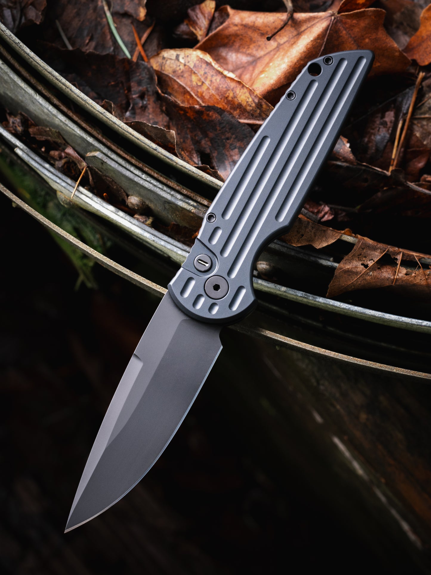 Pro-Tech TR-3 SWAT Operator Automatic Knife, Black Aluminum Handle, Sterile Black Blade, 3.5″, Made in USA