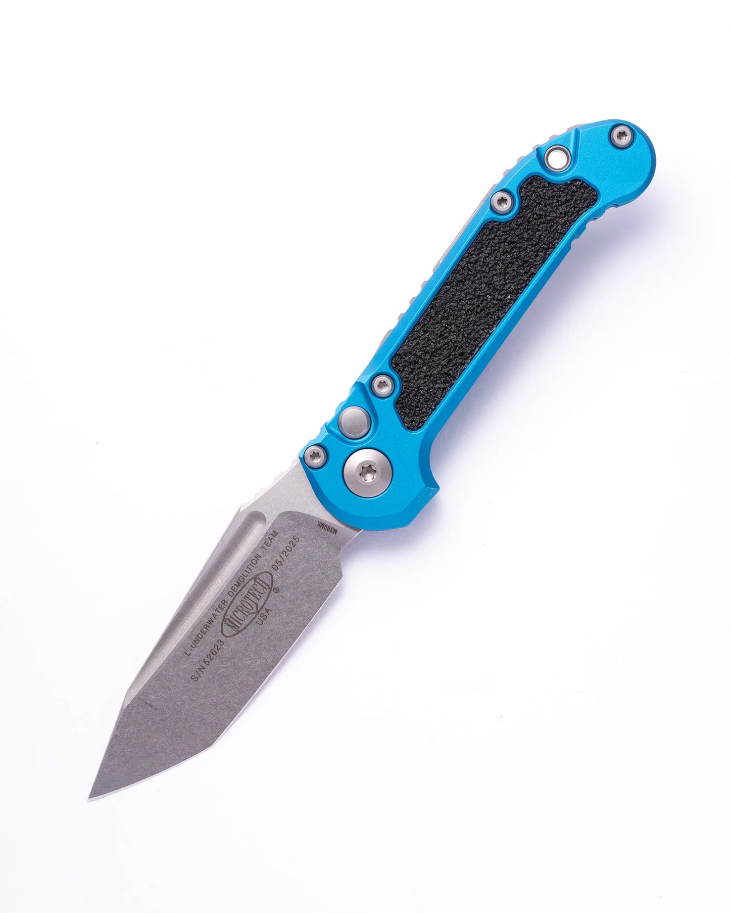 L.U.D.T. Gen III Blue T/E, 3.5″ M390MK Blade, Blue Aluminum, Made in USA (1136-10BL)