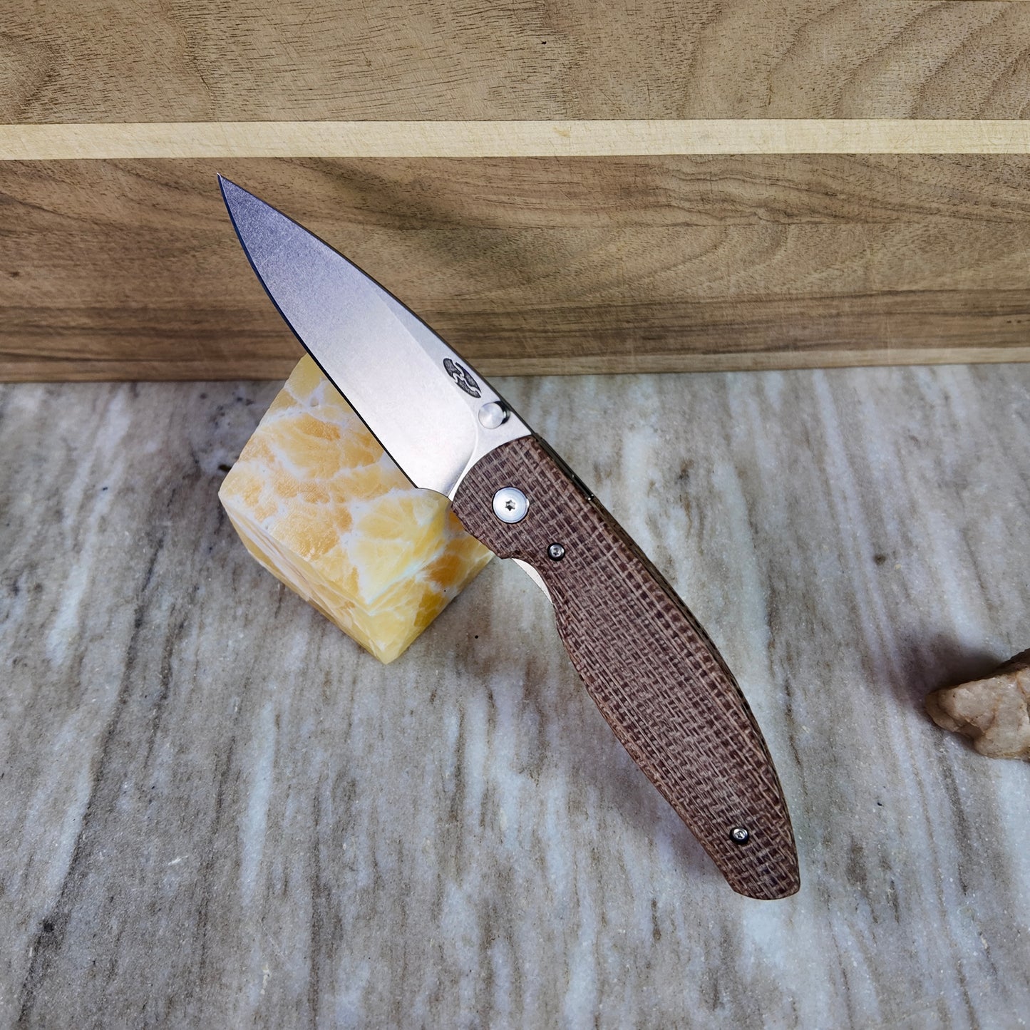 TRM ATOM Micarta Series, Liner Lock, 3.5″ Magnacut Blade, Made in USA