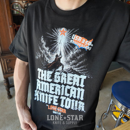 The Great American Knife Tour™ Special Edition Tee - Heavyweight Mock Neck, 300 GSM USA Cotton, Screen Printed in Texas
