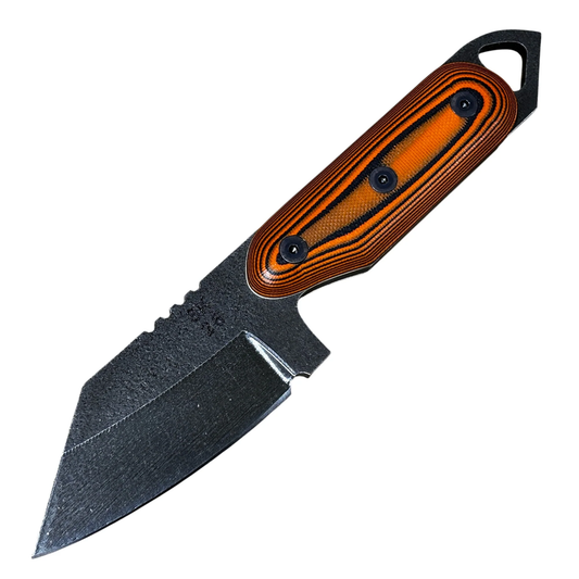 Shed Knives 2026 US Tanto 3.082" Fixed Blade – Skur Orange G-10, 154CM – Made in USA (SK26USSO)